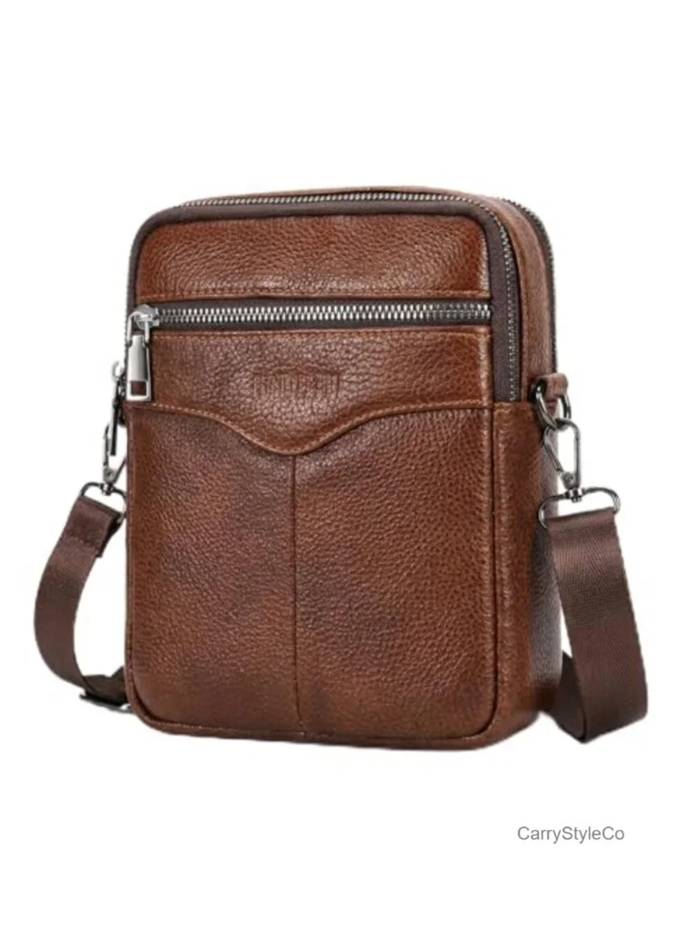 Vegan Leather Crossbody Messenger Bag for Men Work Business Travel